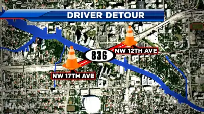 Section of SR 836 closing nightly for overhead work thru May 16
