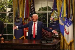 "Fun, right?": Trump executive orders mocked on "Saturday Night Live"